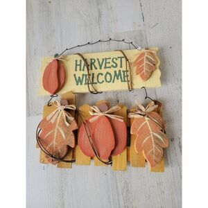 Harvest Welcome wooden leaf fall sign home decor
